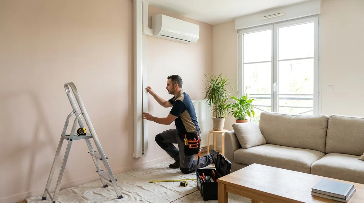 Comment cacher une goulotte de climatisation intérieure ? - illustration article blog Artizo