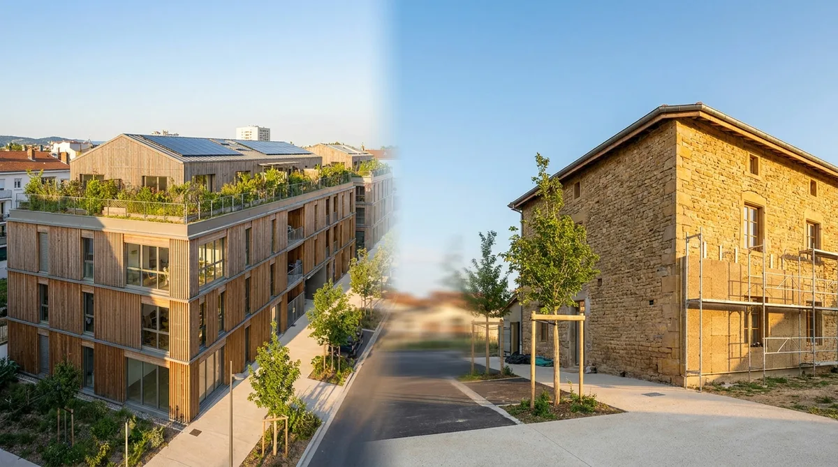 Îlots de chaleur dans le Rhône : adapter la construction en 2026 - illustration article blog Artizo