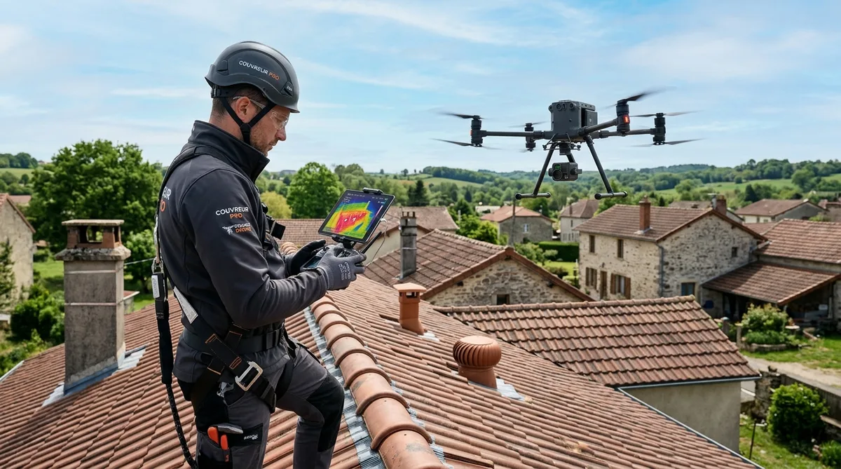Inspection de toiture par drone : l'atout incontournable du couvreur en 2026 - illustration article blog Artizo