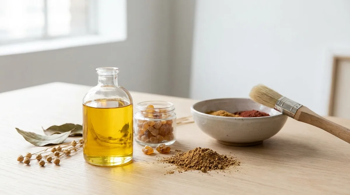 natural ingredients for bio-based paint like linseed oil and plant resins