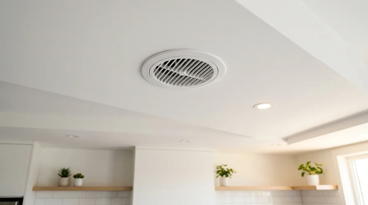 ventilation exhaust vent on a white ceiling