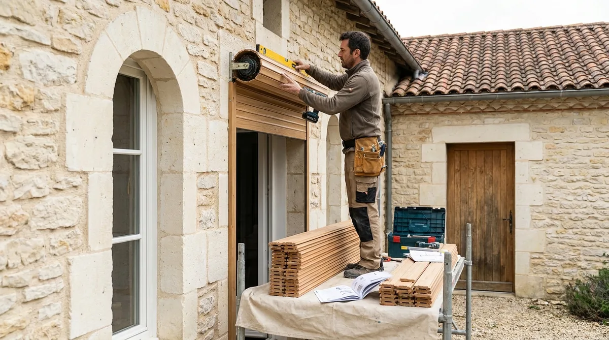 Prix d'un volet roulant en bois et coût de sa pose - illustration article blog Artizo